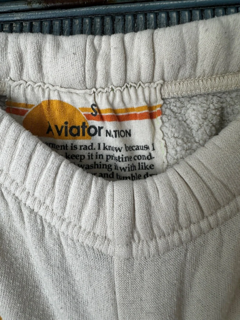 Aviator Nation Venice Sweatpants in Vintage White Size S - Picture 8 of 11